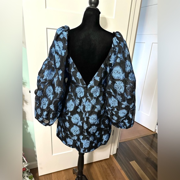 New Free People X Aureta Georgia Mini Party Dress $268 Tapestry Floral Large - Picture 6 of 11